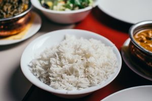 A meal of white rice 